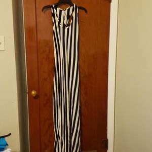 Long black and white sun dress